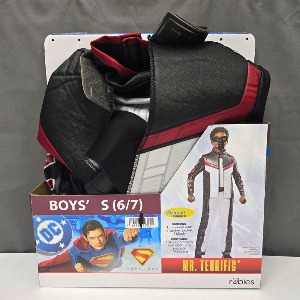 Rubie's DC Mr. Terrific Superman Boys Costume Size S (6/7) Complete Outfit Mask